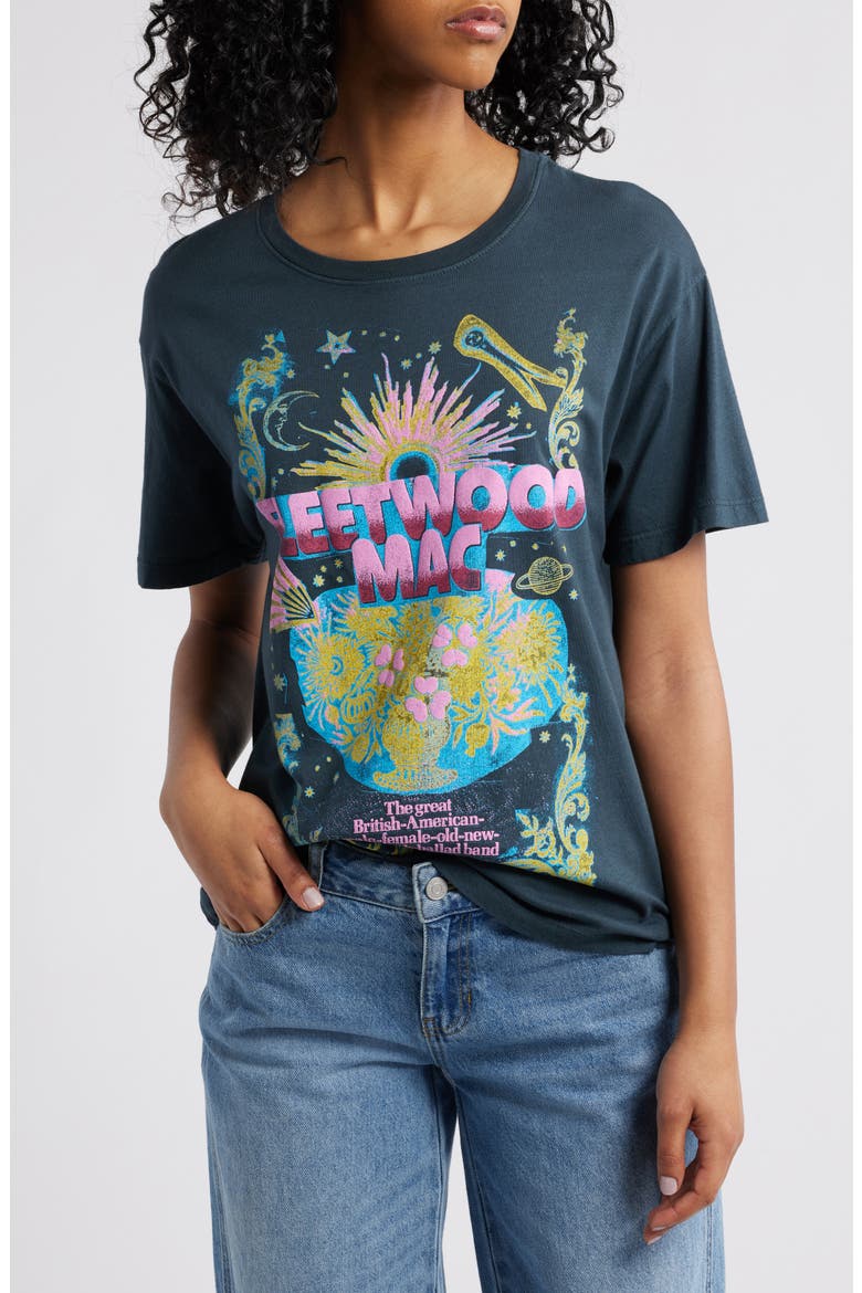 Fleetwood Mac Celestial Bouquet Cotton Graphic T-Shirt, Main, color, VINTAGE BLACK