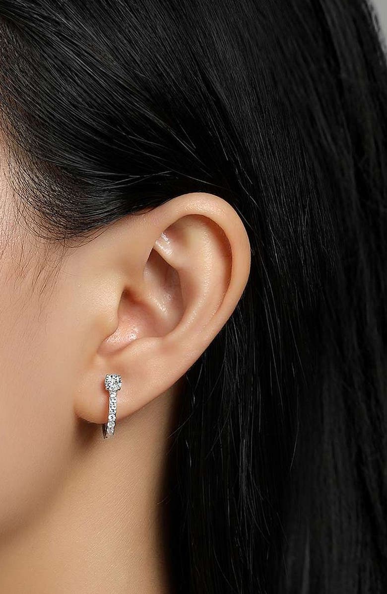Lafonn Laffon Simulated Diamond Huggie Hoop Earrings, Alternate, color,