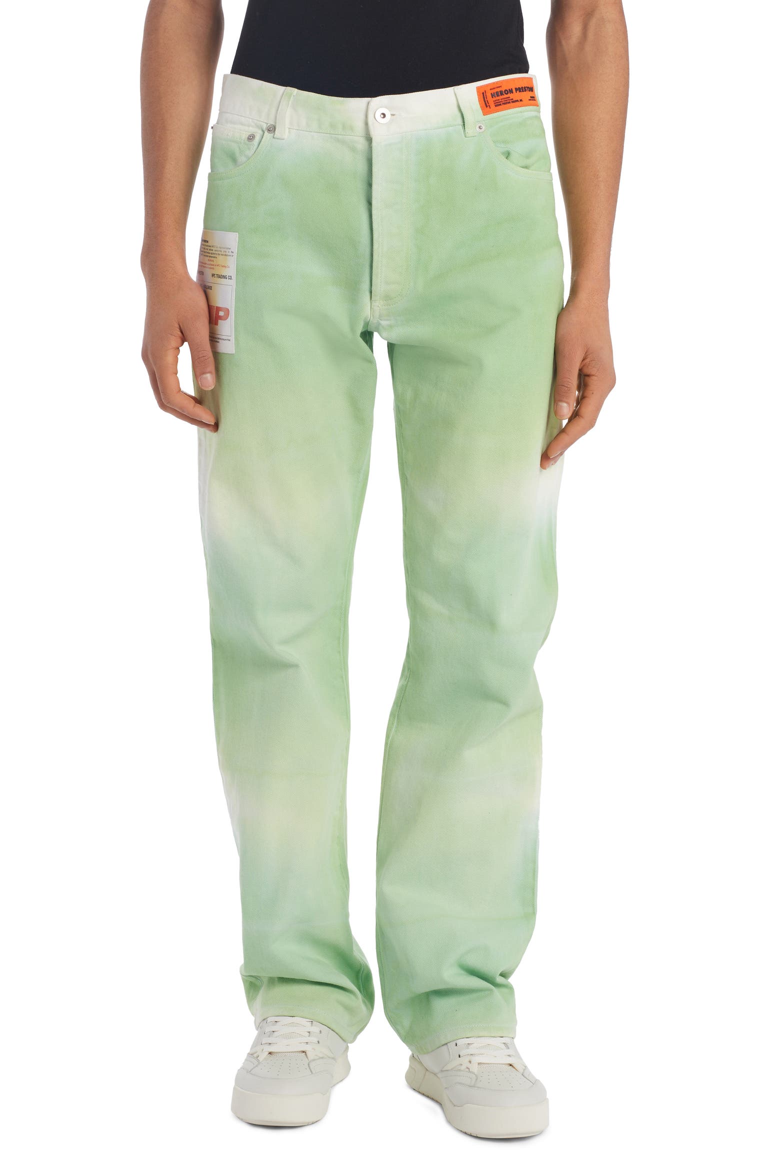 Good Status Labels Heron Preston Logo Label Tie Dye Carpenter Jeans (Men) | Nordstrom
