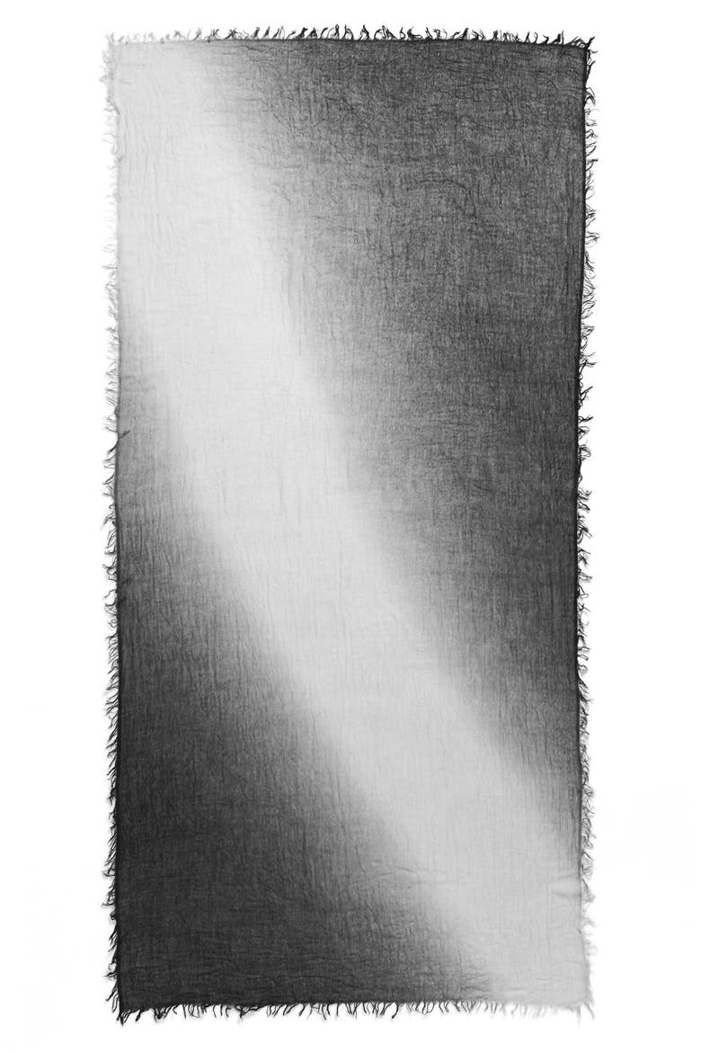 Halogen® Ombré Cashmere Wrap, Alternate, color, BLACK COMBO