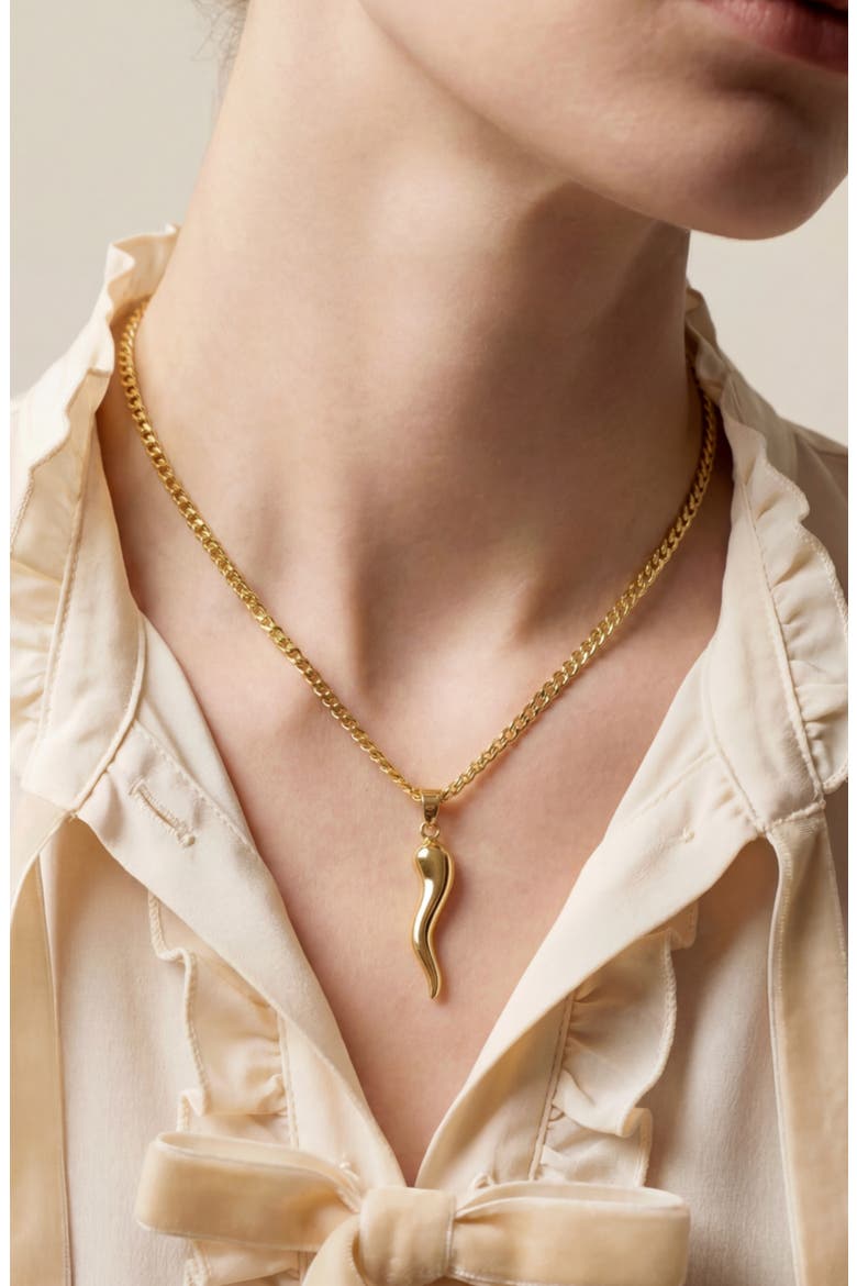 Bella Cornicello Pendant Necklace, Alternate, color, GOLD