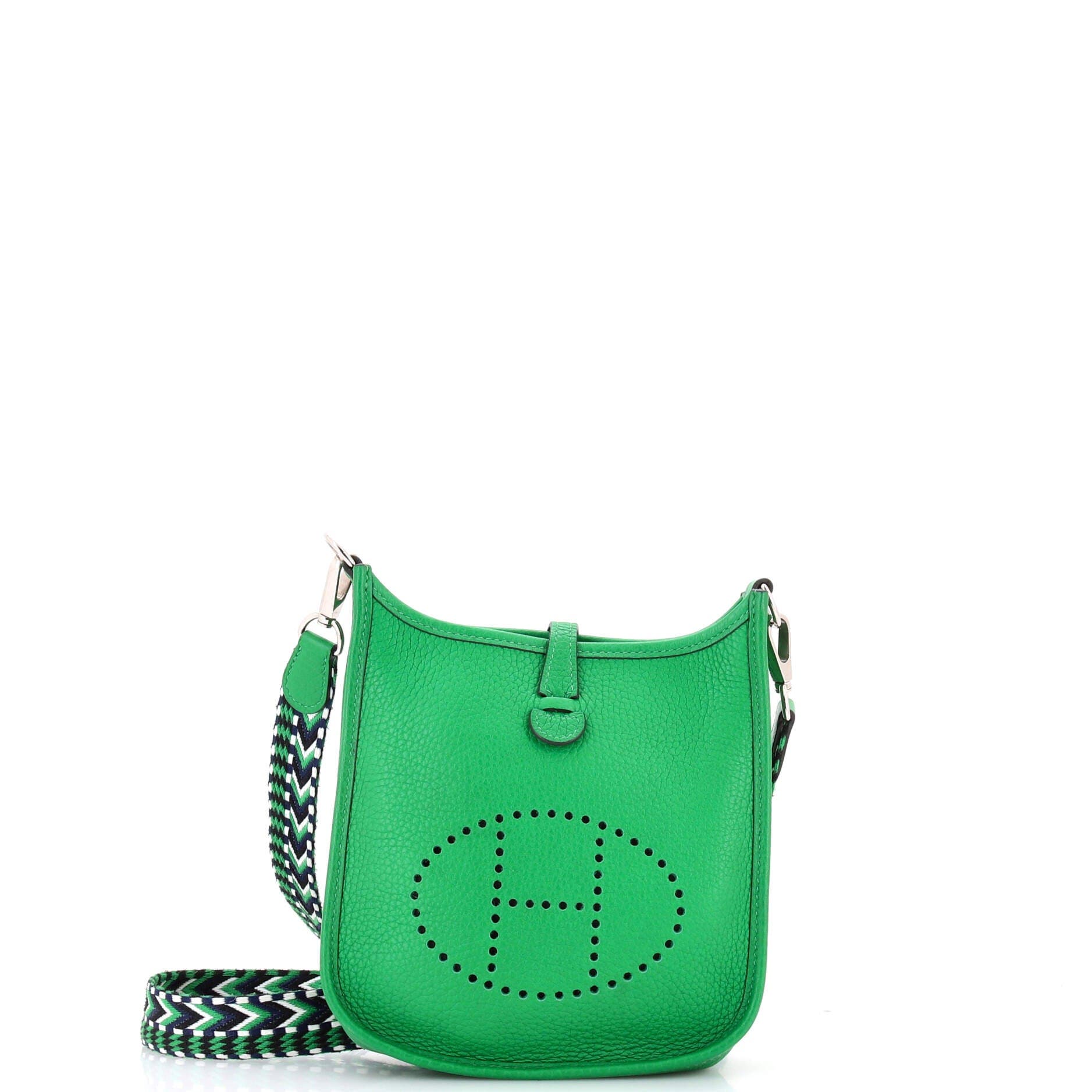 Pre-Owned Hermes Evelyne Bag Gen III Clemence TPM, Main, color, Green