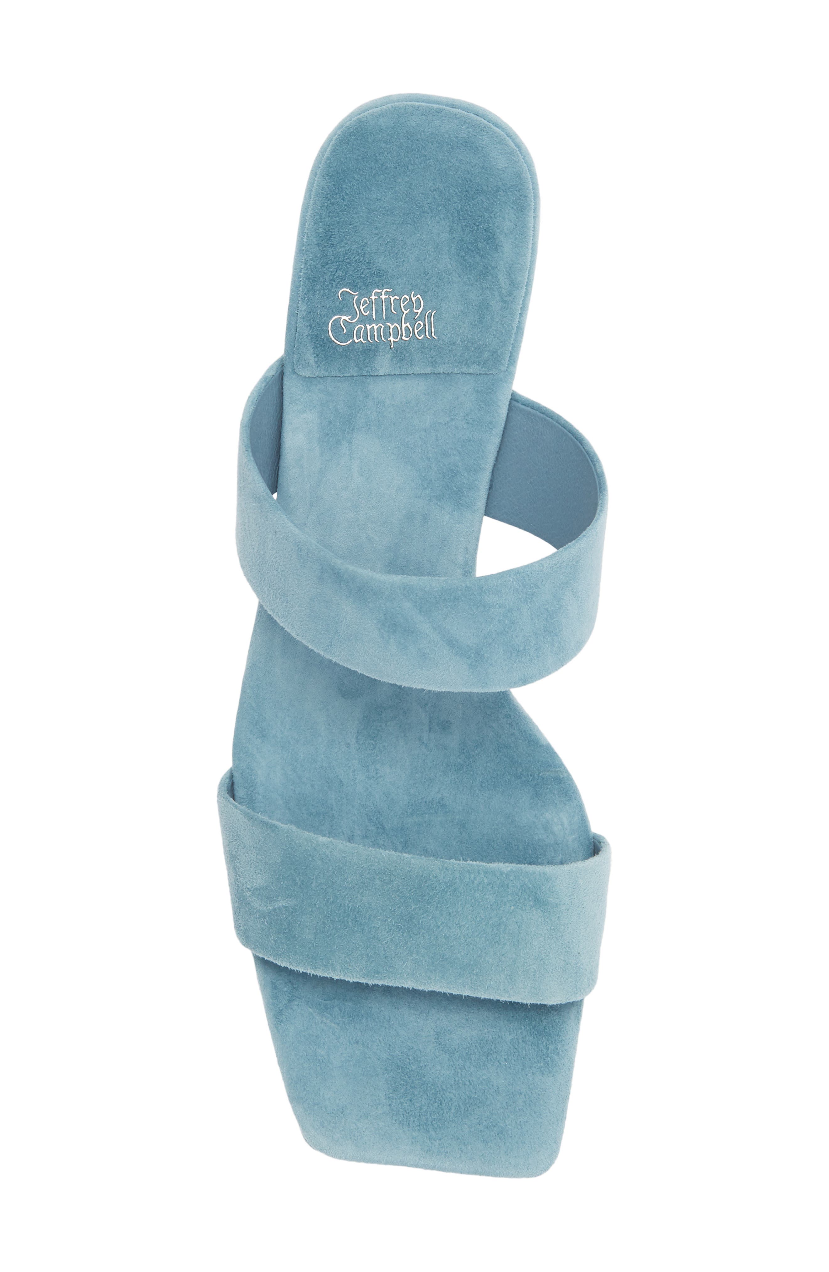 Danity Platform Slide Sandal, Alternate, color, BLUE SUEDE