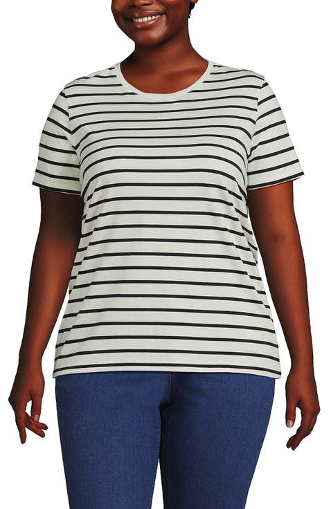Plus Size Relaxed Supima Cotton Crew Neck T-Shirt