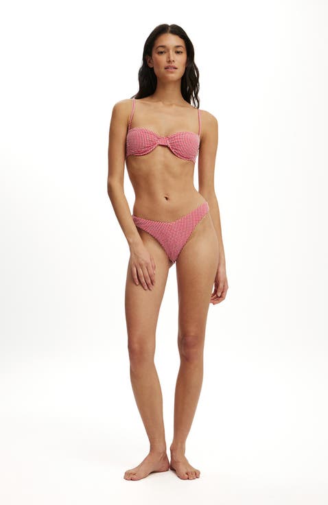 Women's Dip Front High Side Brazilian Bikini Bottom