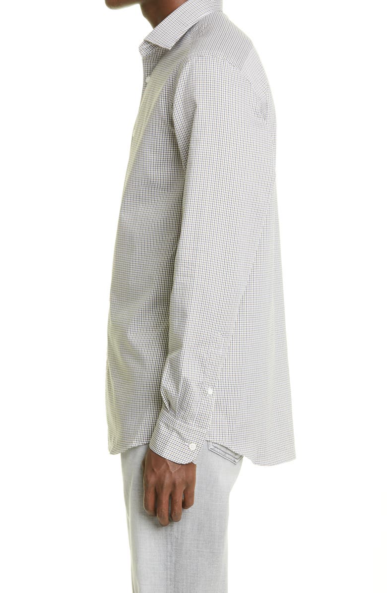 ZEGNA Premium Cotton Microcheck Regular Fit Button-Up Shirt, Alternate, color, 