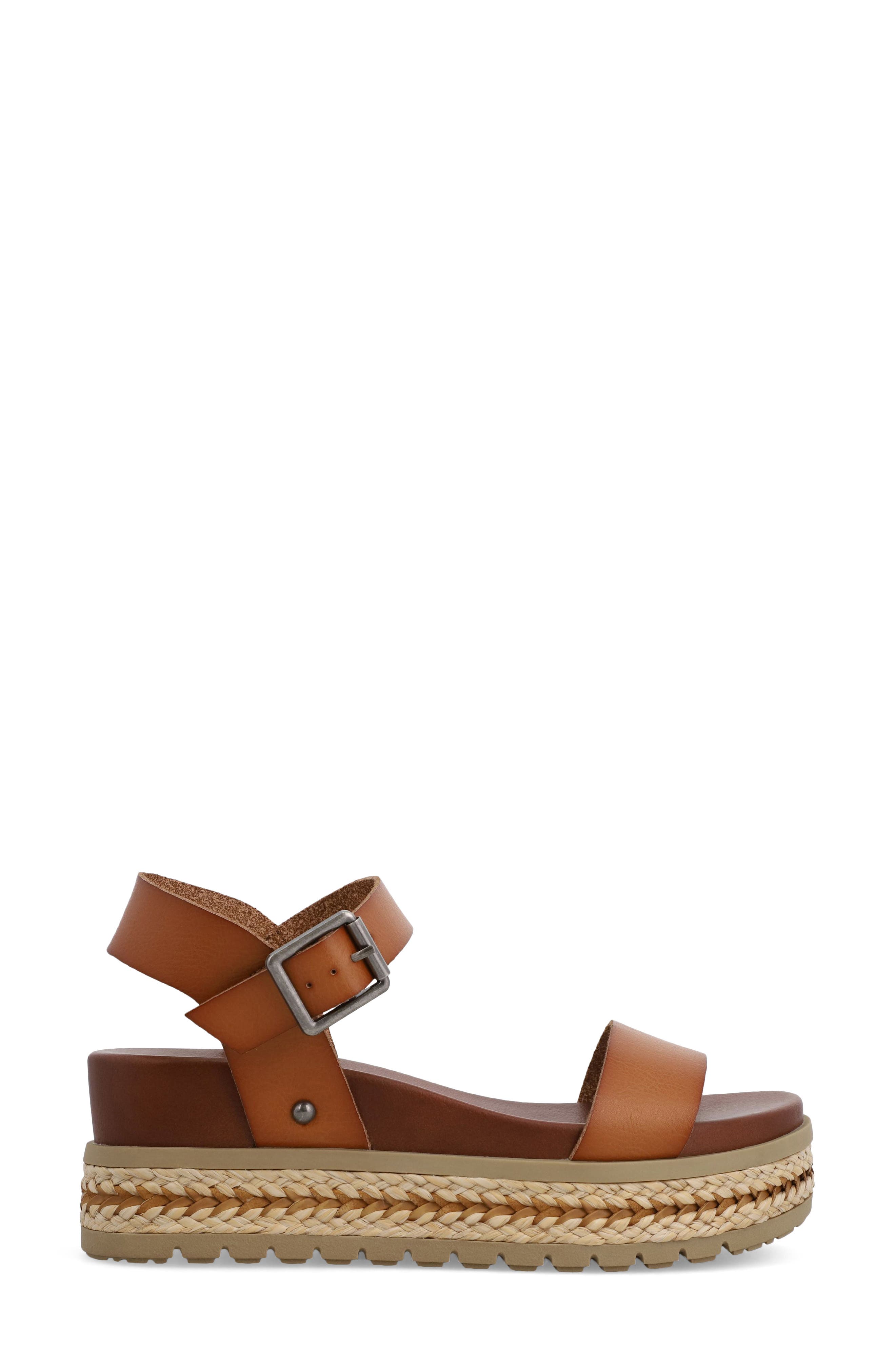 Kiera Ankle Strap Platform Wedge Sandal, Alternate, color, TAN