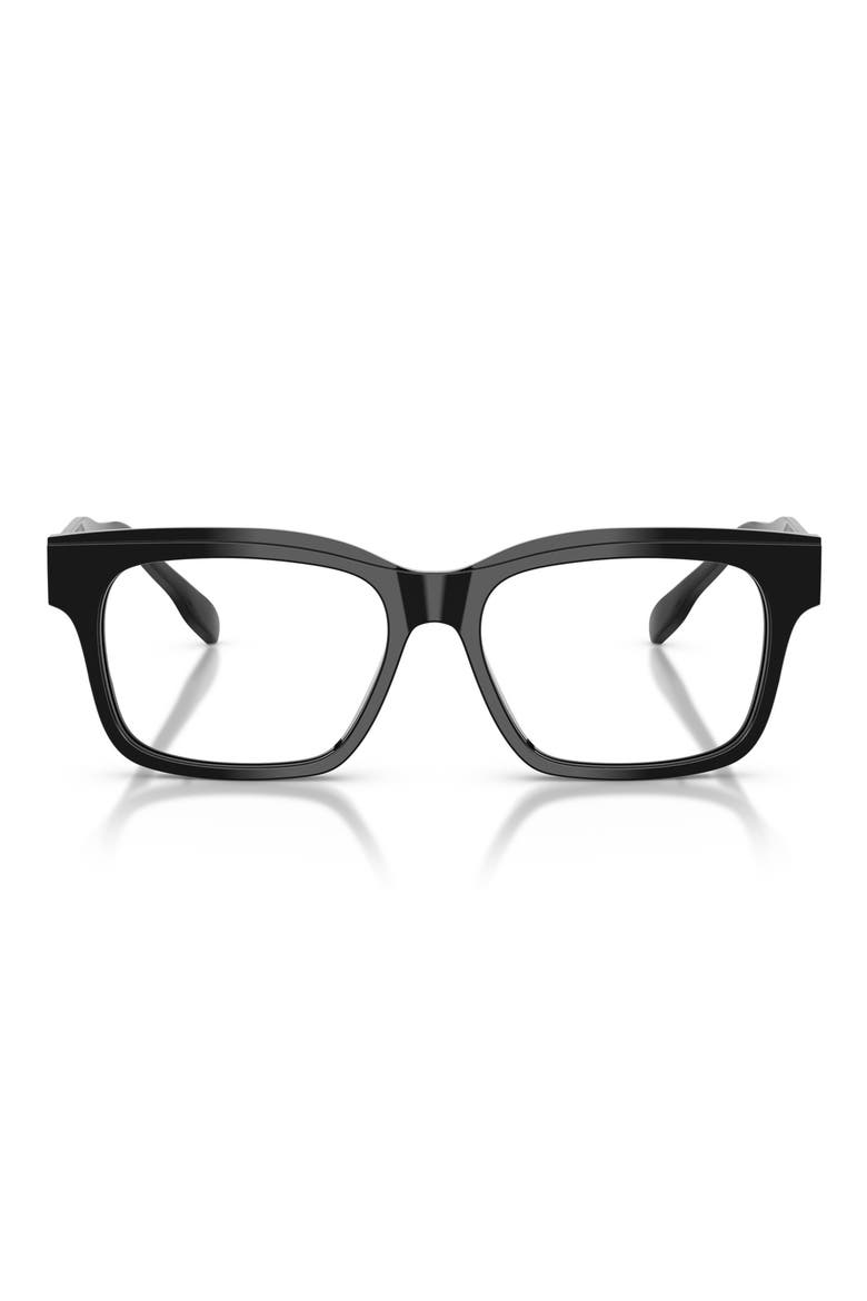 55mm Rectangular Optical Glasses, Main, color, BLACK / CLEAR BLUE LIGHT FILTER