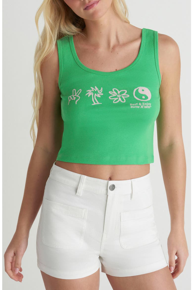 Three Days Graphic Crop Tank, Main, color, ISLAND GREEN