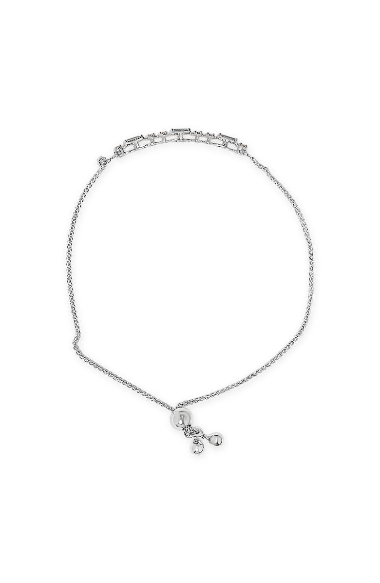 Haus of Brilliance .925 Sterling Silver Created Blue Sapphire and White Sapphire Bolo Bracelet, Alternate, color, White