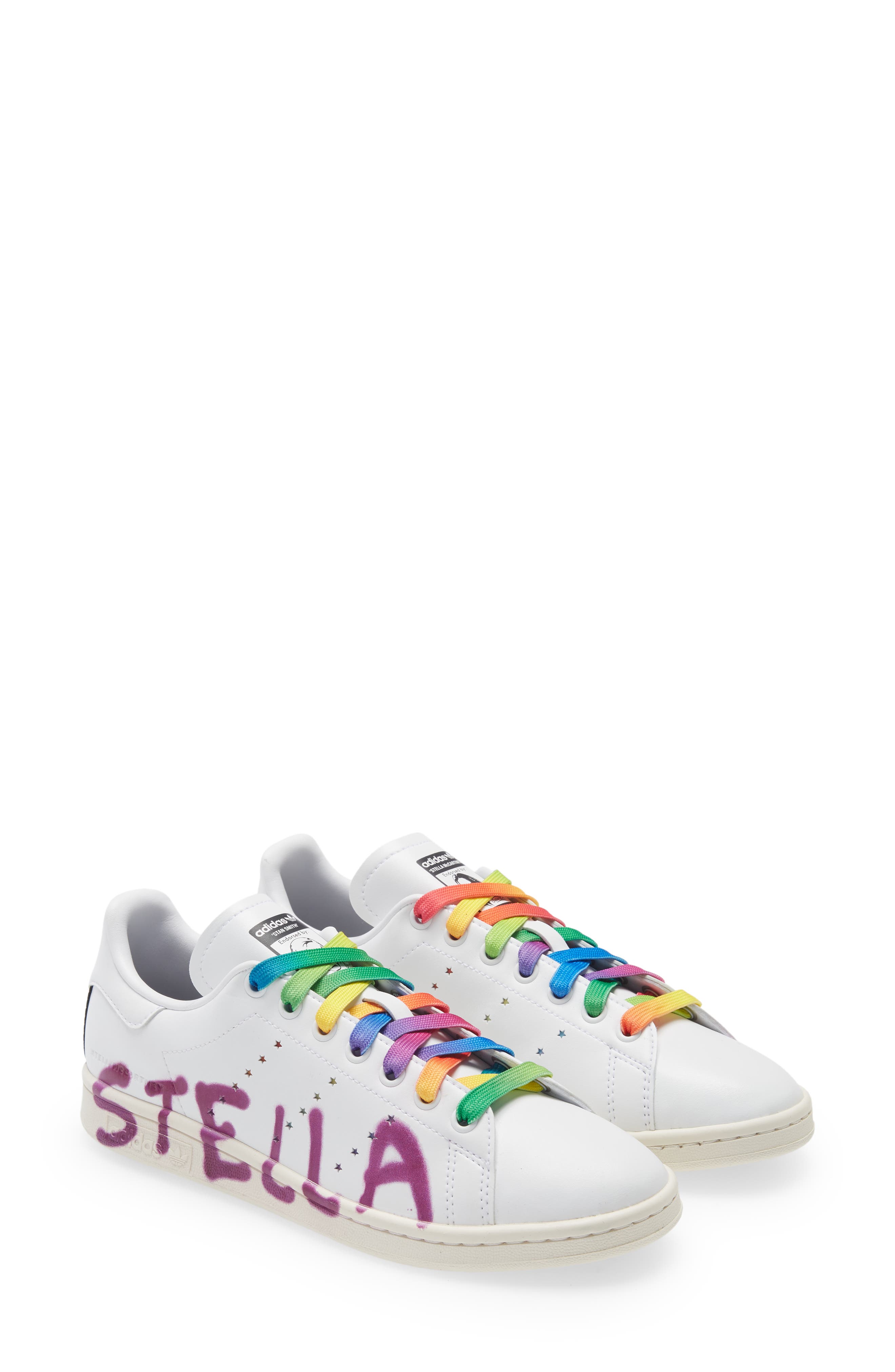 x adidas Stan Smith Shared 3 Unisex Sneaker, Main, color, SCREEN LOGO PINK
