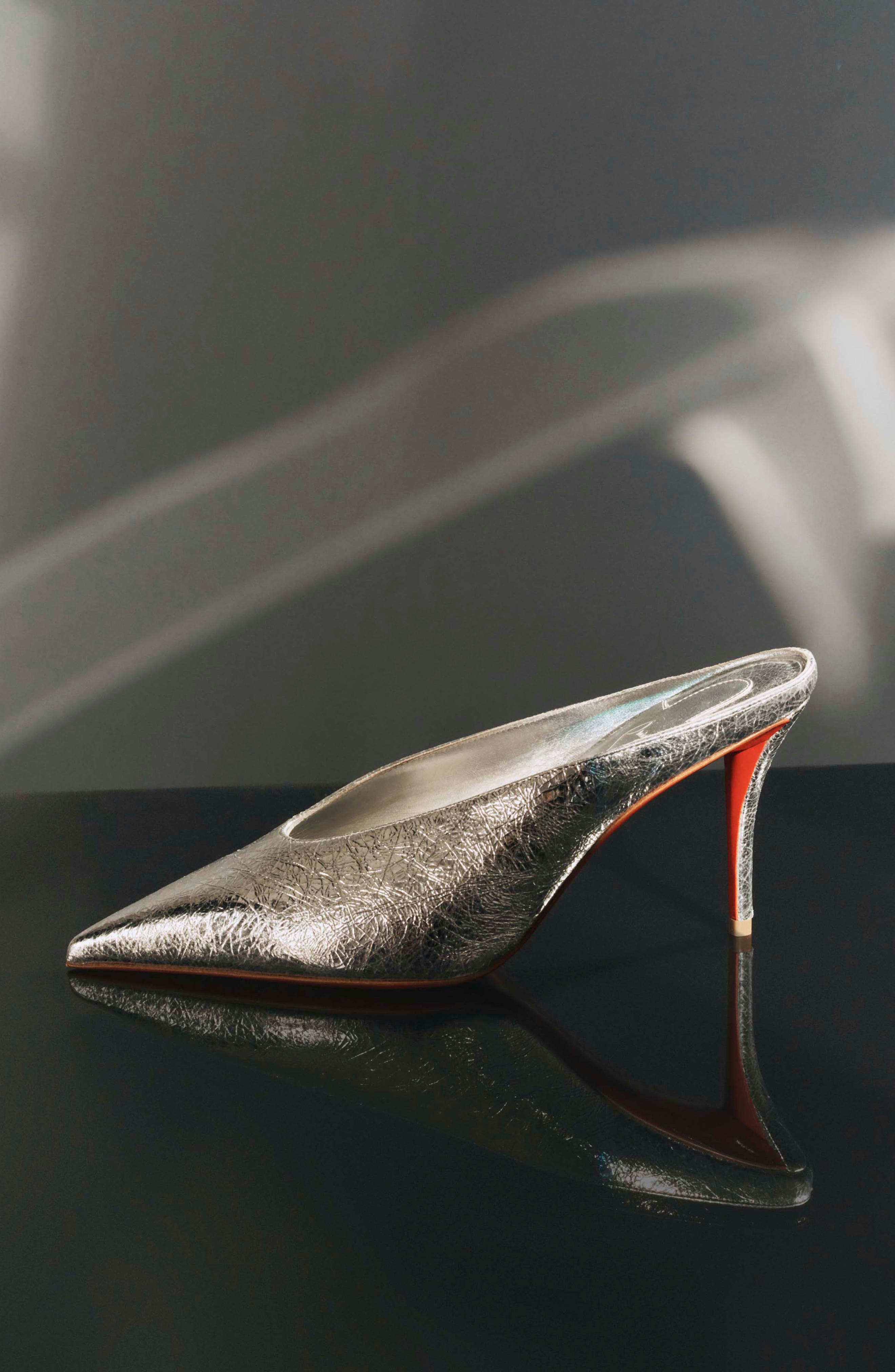 Miss Z Slimimule Pointed Toe Mule, Alternate, color, SILVER/ LIN SILVER