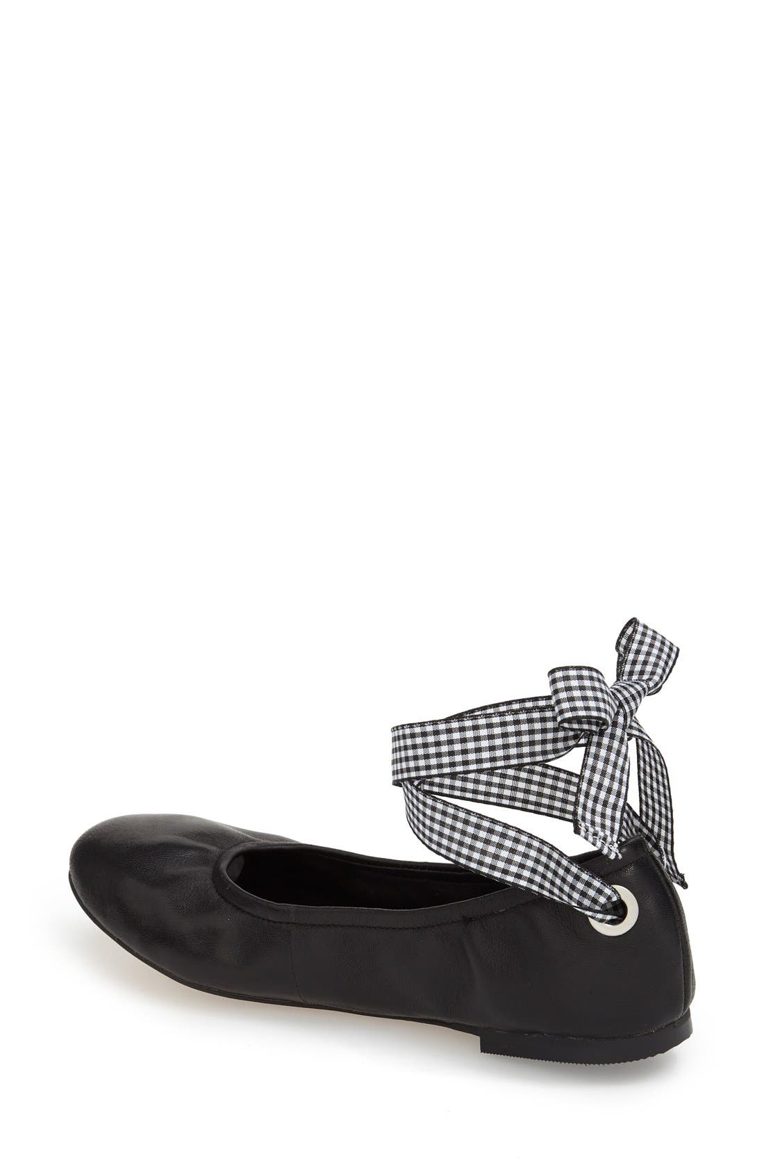 Steve Madden 'Meow' Ribbon Tie Flat, Alternate, color, 