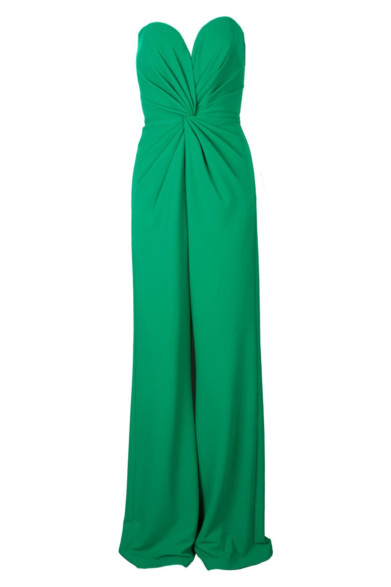 Strapless Front Twist Crepe Jumpsuit, Alternate, color, ALOE GREEN