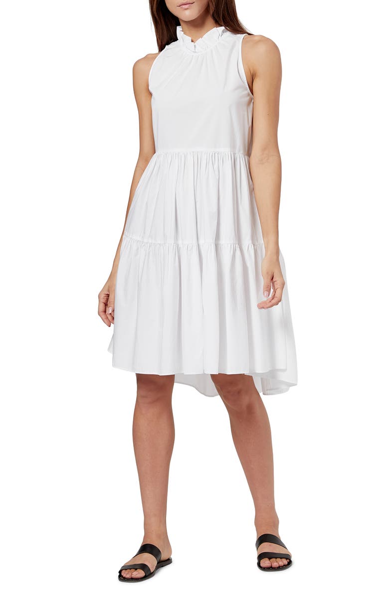 Joie Carlo Tiered Poplin Dress, Main, color, 