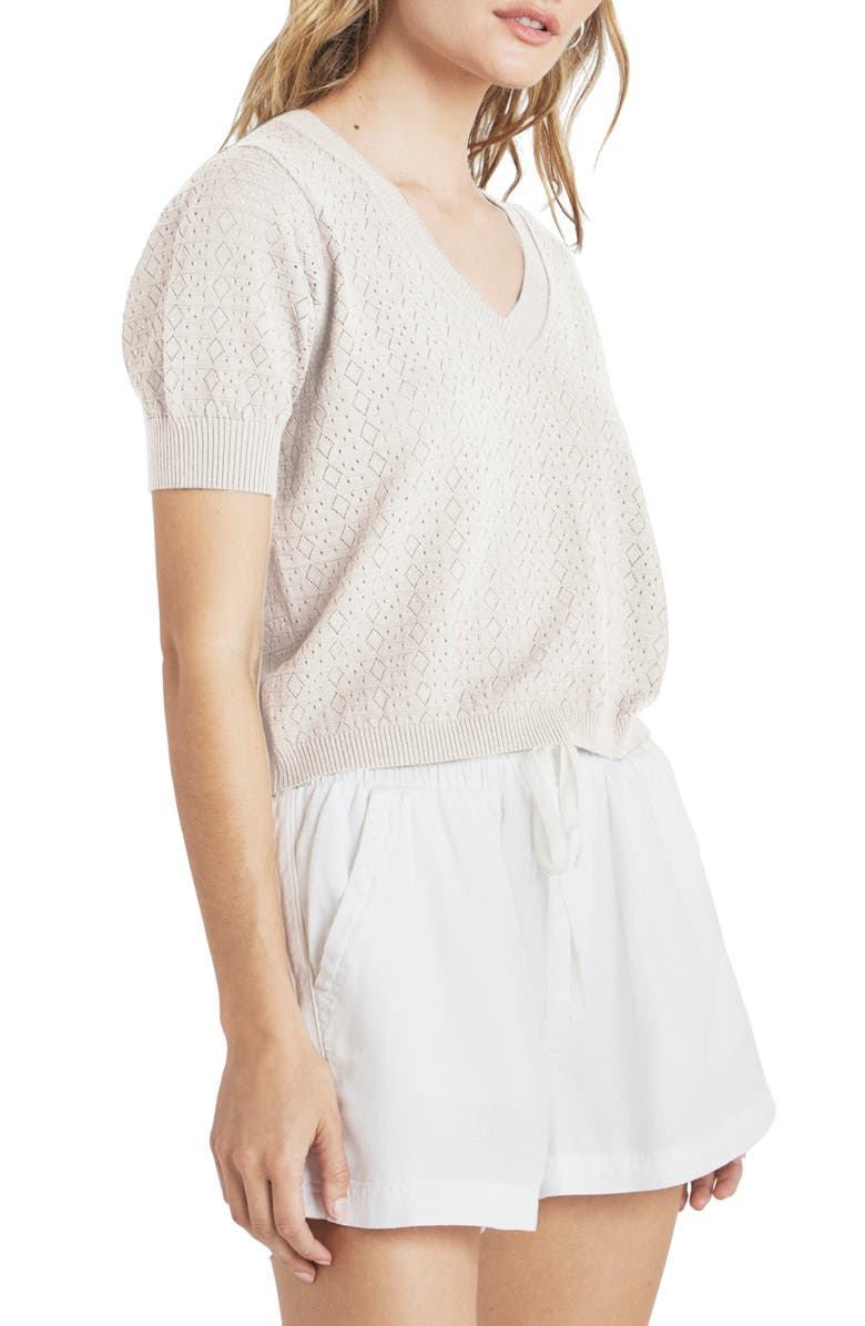 Splendid Sadie Open Stitch Short Sleeve Sweater, Alternate, color, 