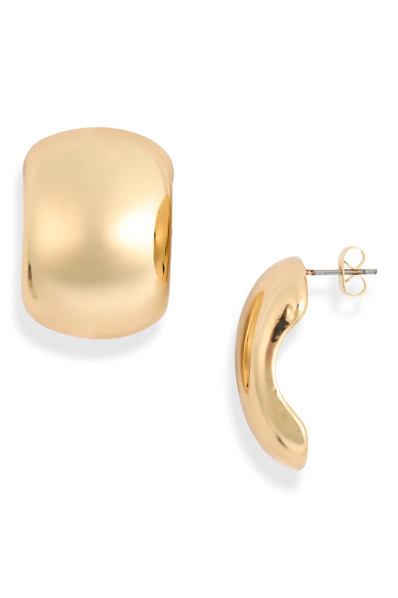 Large Dome Stud Earrings, Main, color, GOLD
