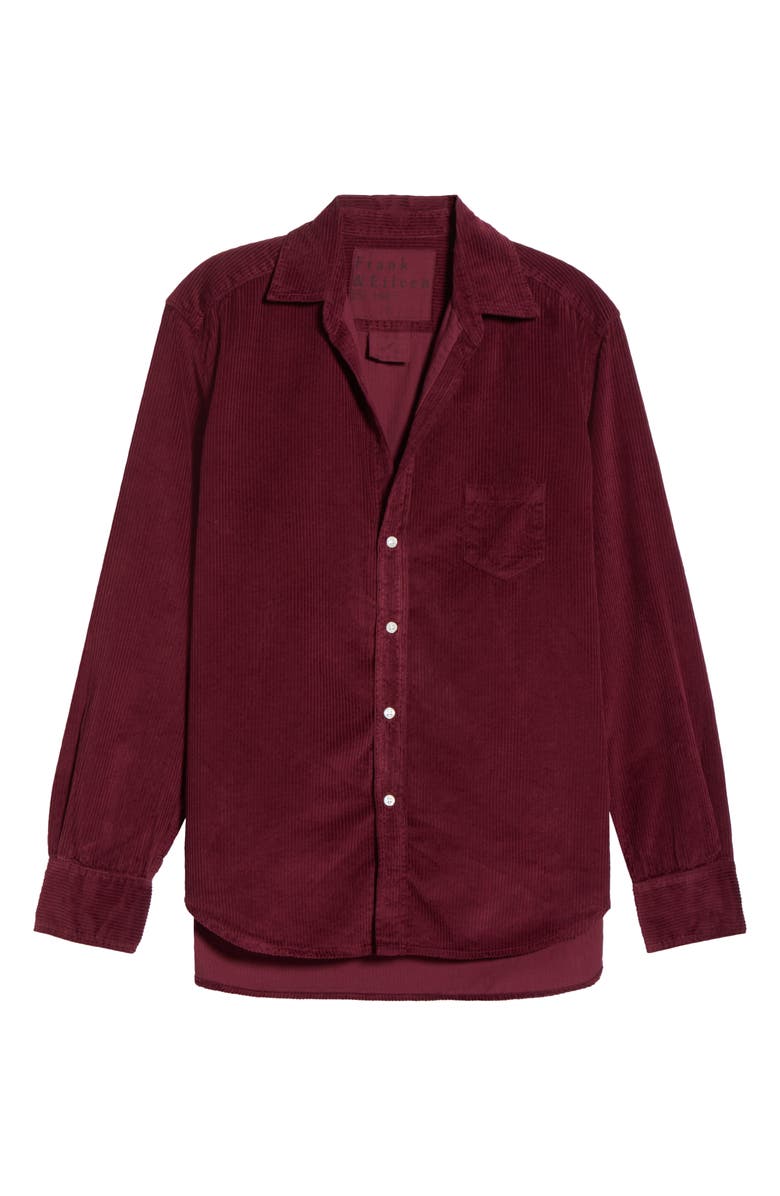 Frank & Eileen Barry Tailored Fit Corduroy Button-Up Shirt, Alternate, color, Maroon Corduroy