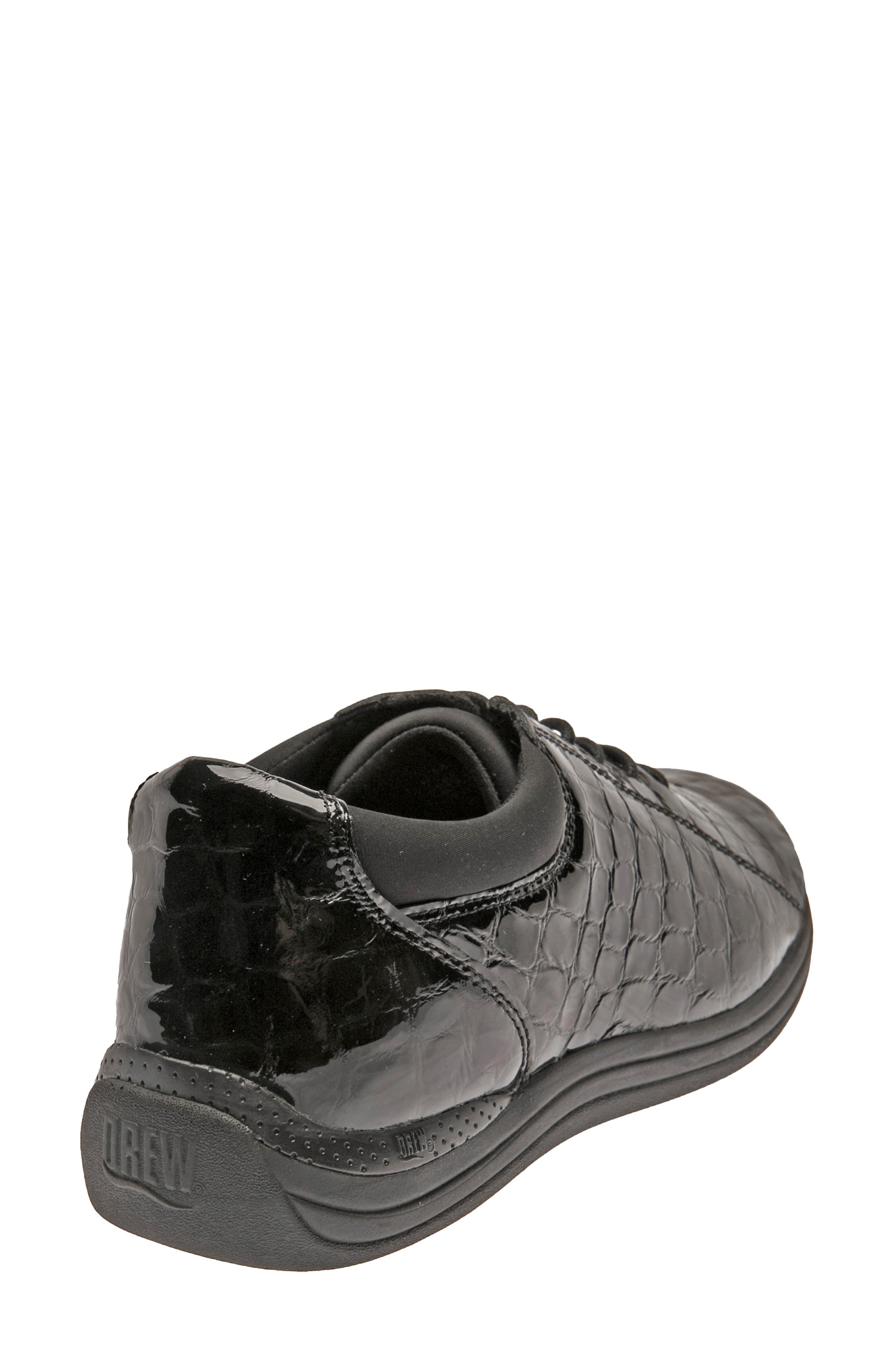 Tulip Leather Sneaker, Alternate, color, BLACK CROC