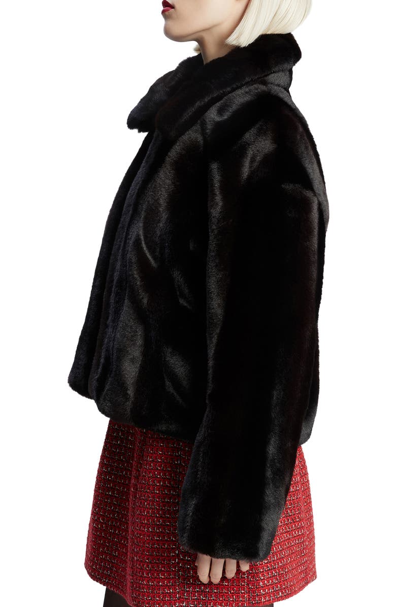 Bardot Sylvie Faux Fur Zip Jacket, Alternate, color, Black