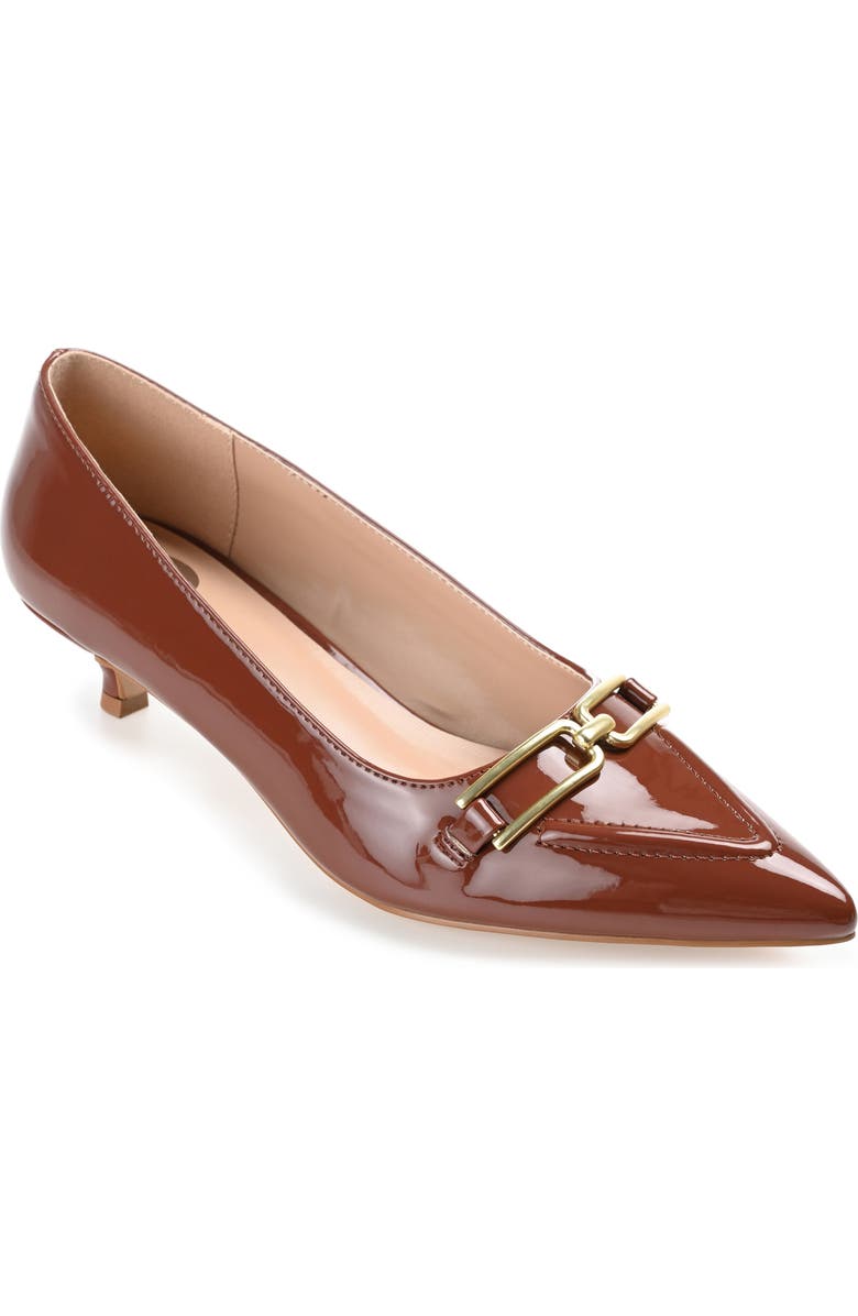 Journee Collection Rumi Pointed Toe Pump - Wide Width, Main, color, Brown