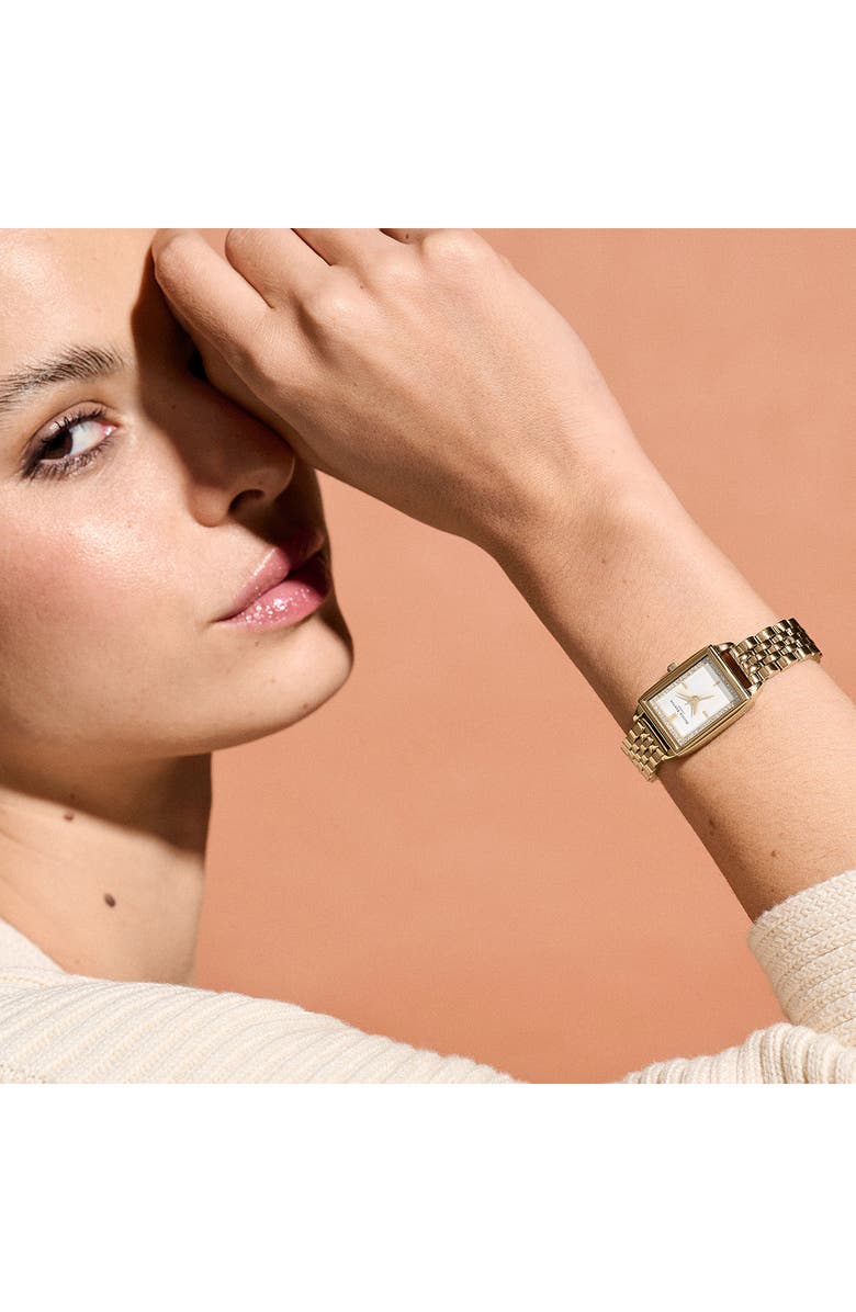 Olivia Burton Classics Rectangular Bracelet Watch, 20mm, Alternate, color, White