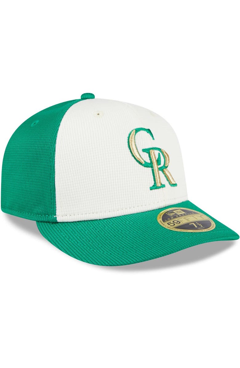 New Era Men's New Era White/Green Colorado Rockies 2024 St. Patrick's Day Low Profile 59FIFTY Fitted Hat, Alternate, color, 