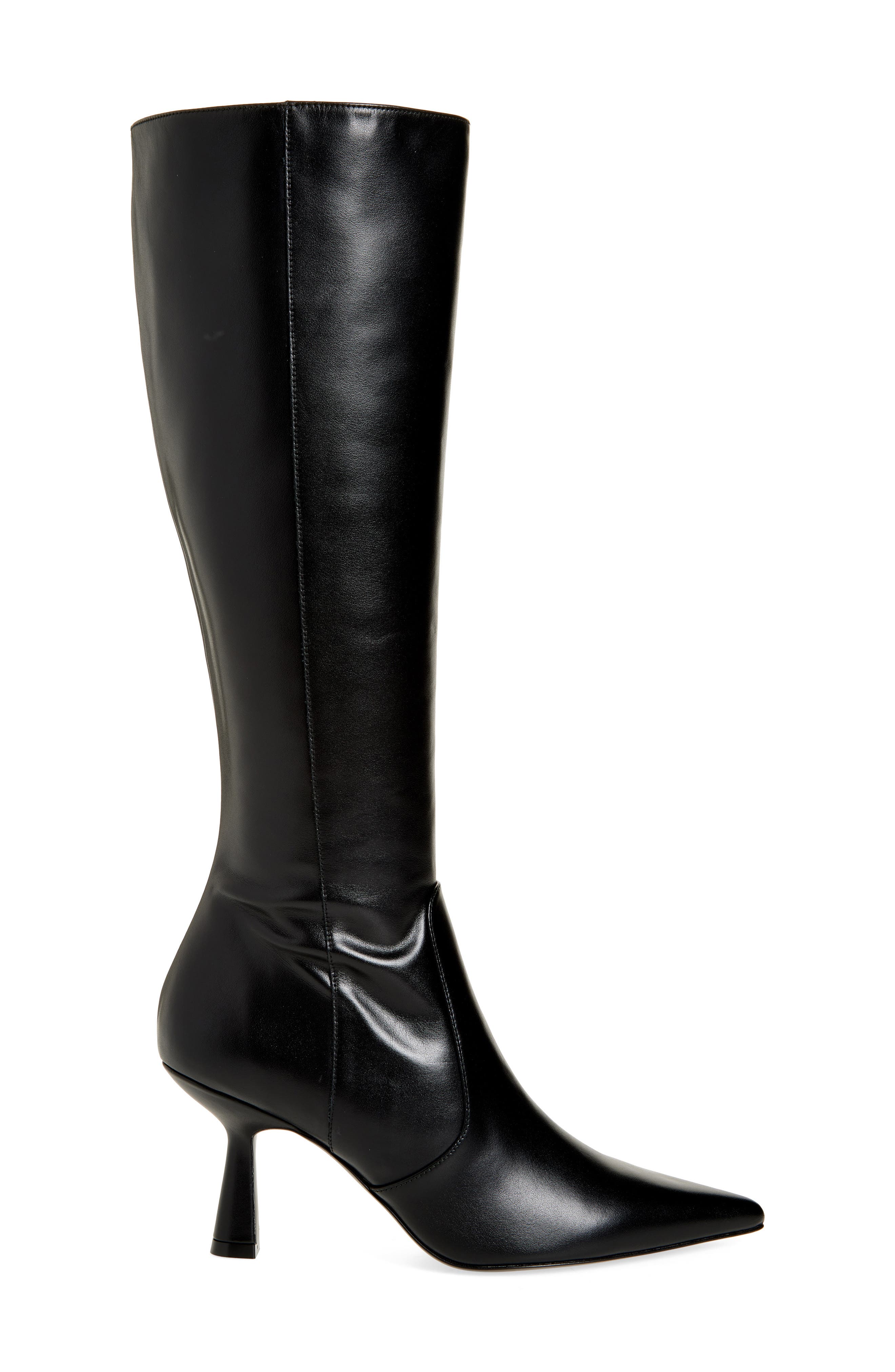 Stuart Weitzman Stuart Supersculpt Zip Boot 75, Alternate, color, Black/ Black
