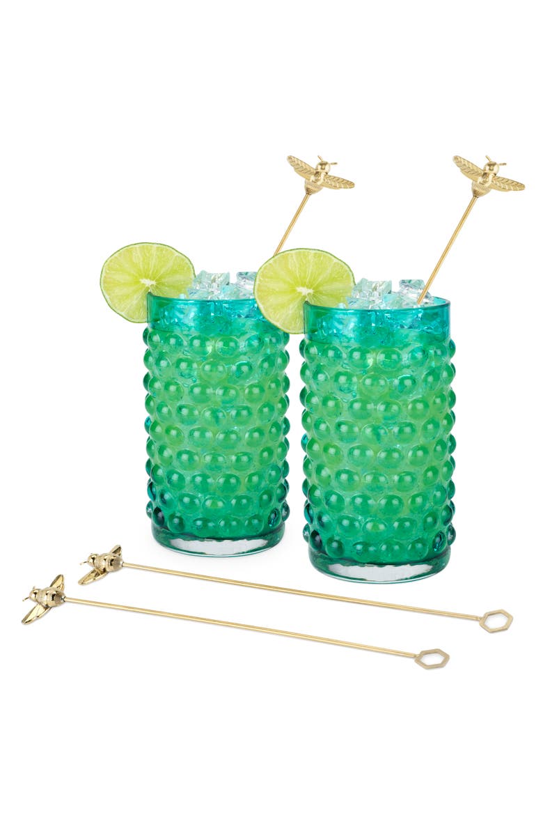 Bumble Bee Stir Sticks Set of 4, Alternate, color, Gold