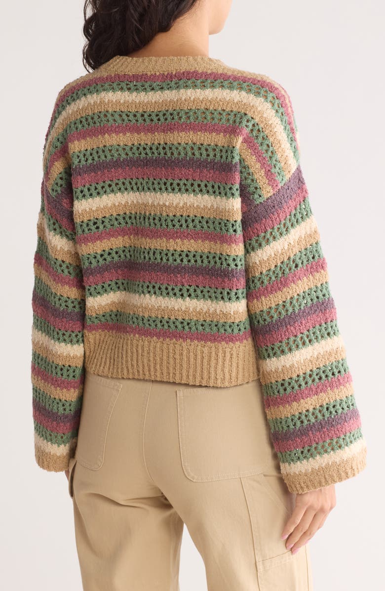 NYC Knits by the Sweater Dept Stripe Open Stitch Pullover, Alternate, color, 