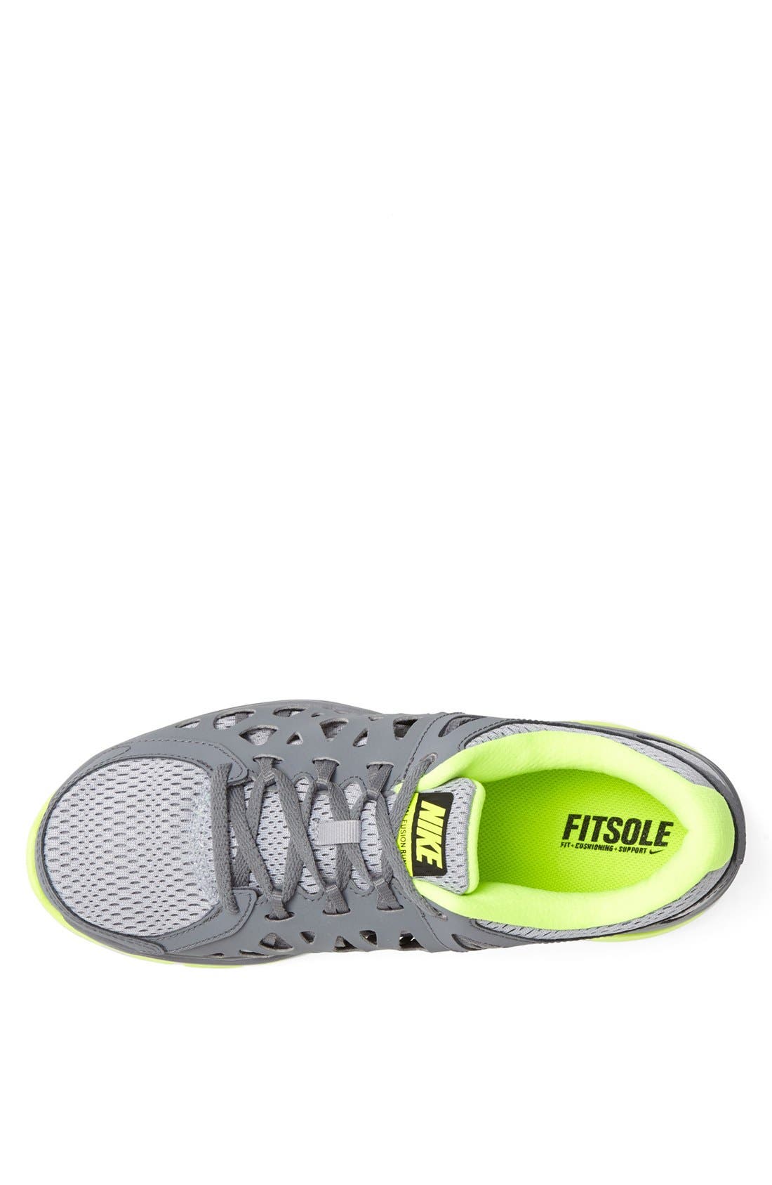 'Dual Fusion Run 2' Running Shoe, Alternate, color, GREY/ BLACK/ COOL GREY/ VOLT