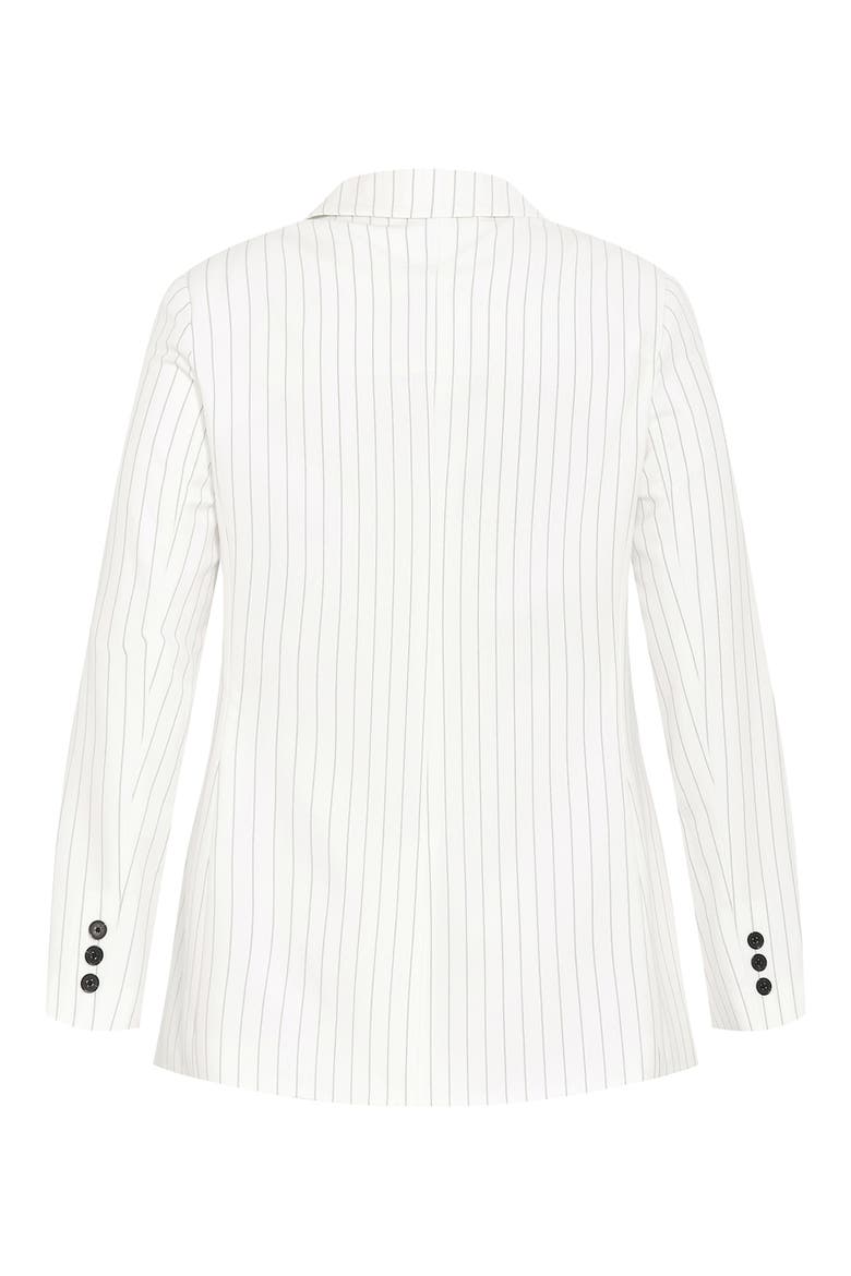 Pinstripe Double Breasted Jacket, Alternate, color, IVORY PINSTRIPE