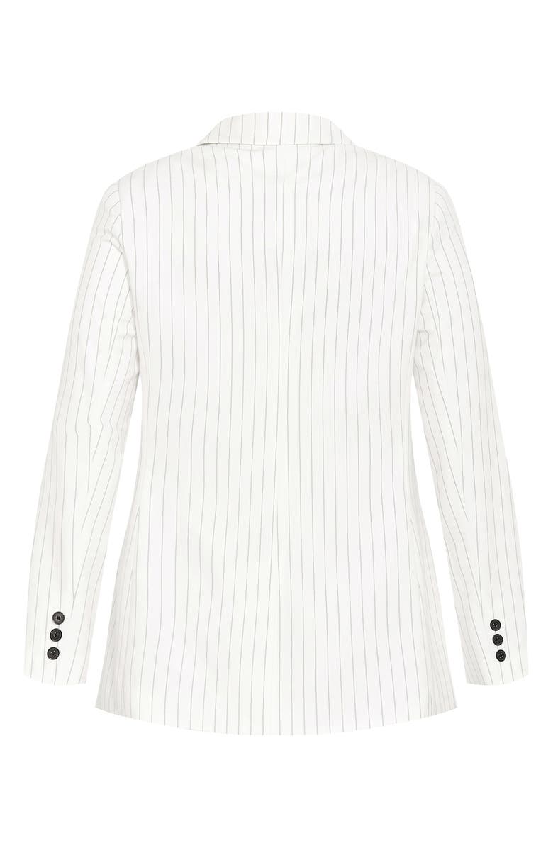 City Chic Pinstripe Double Breasted Jacket, Alternate, color, 