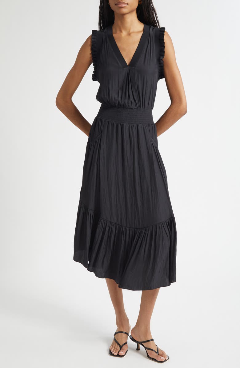 Ramy Brook Coco Sleeveless A-Line Dress, Main, color, Black