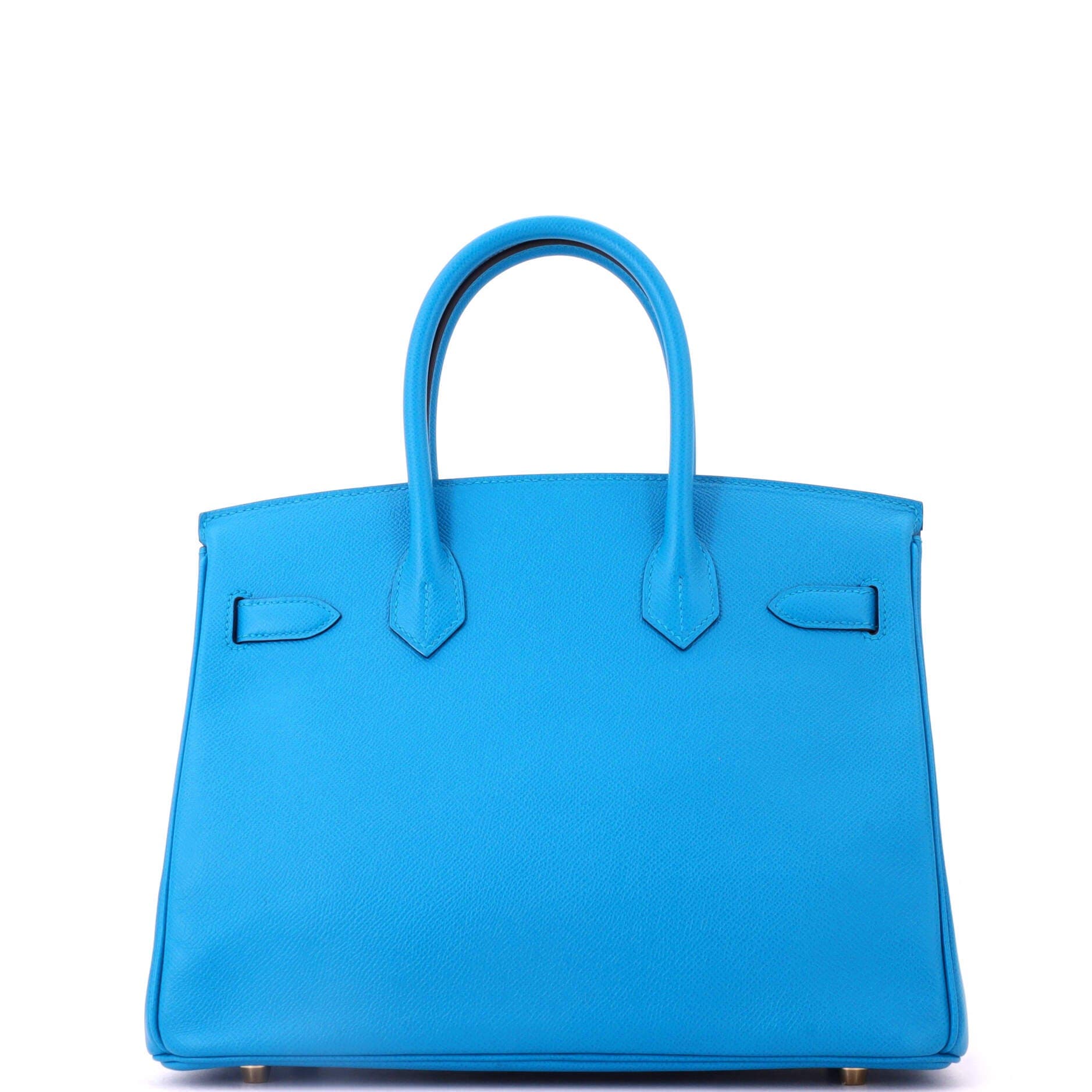 Birkin Handbag Blue Epsom with Gold Hardware 30, Alternate, color, Blue