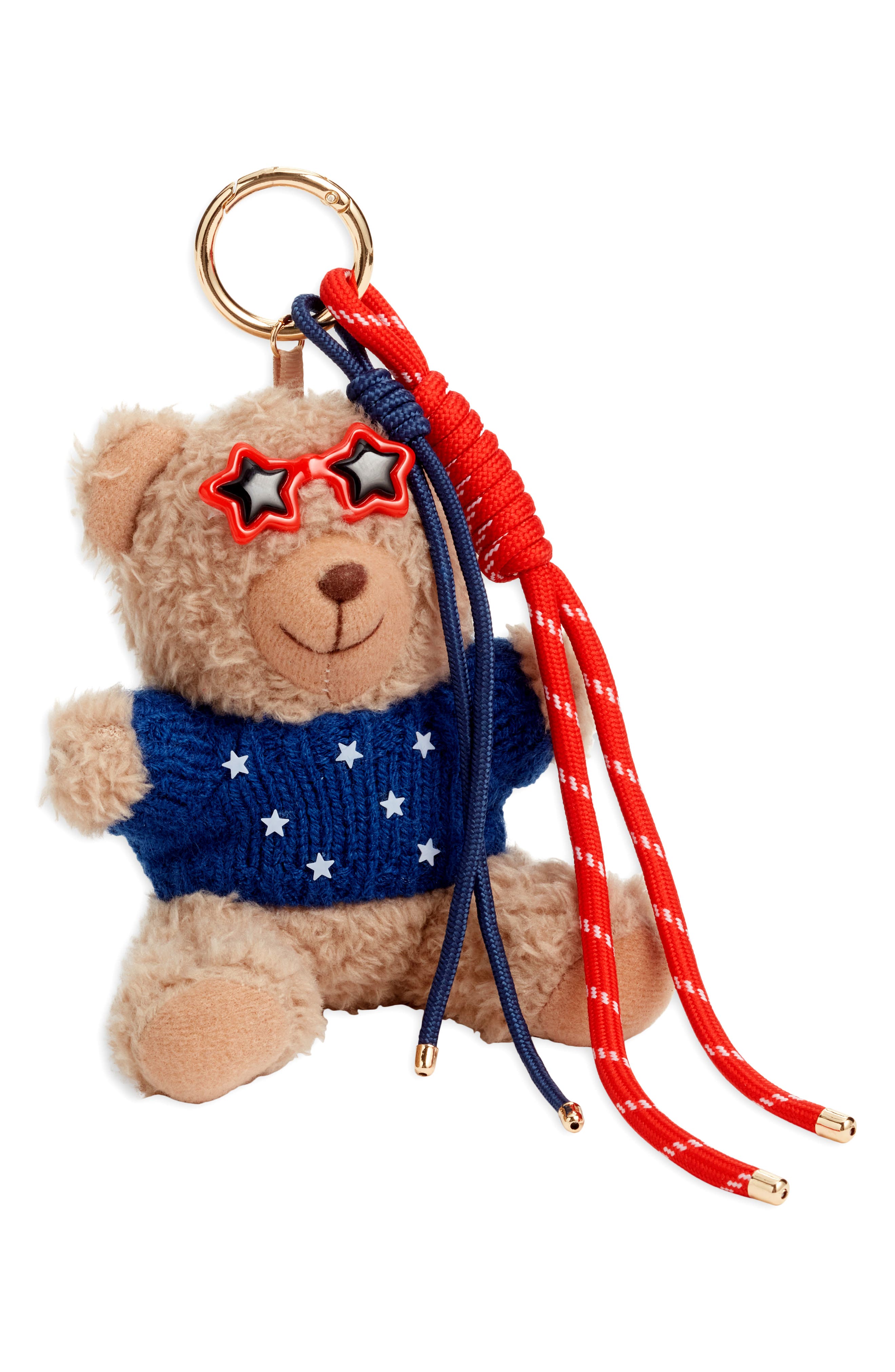 Chelsea28 Puff Bear Bead Bag Charm, Main, color, Brown Multi- Gold