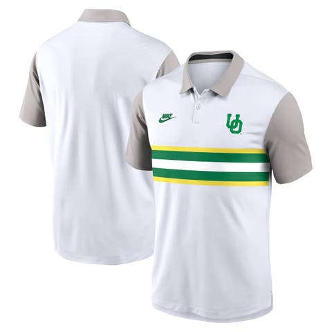 Men's Nike White/Gray Oregon Ducks Athletic Prep Legacy Logo Vapor Performance Polo