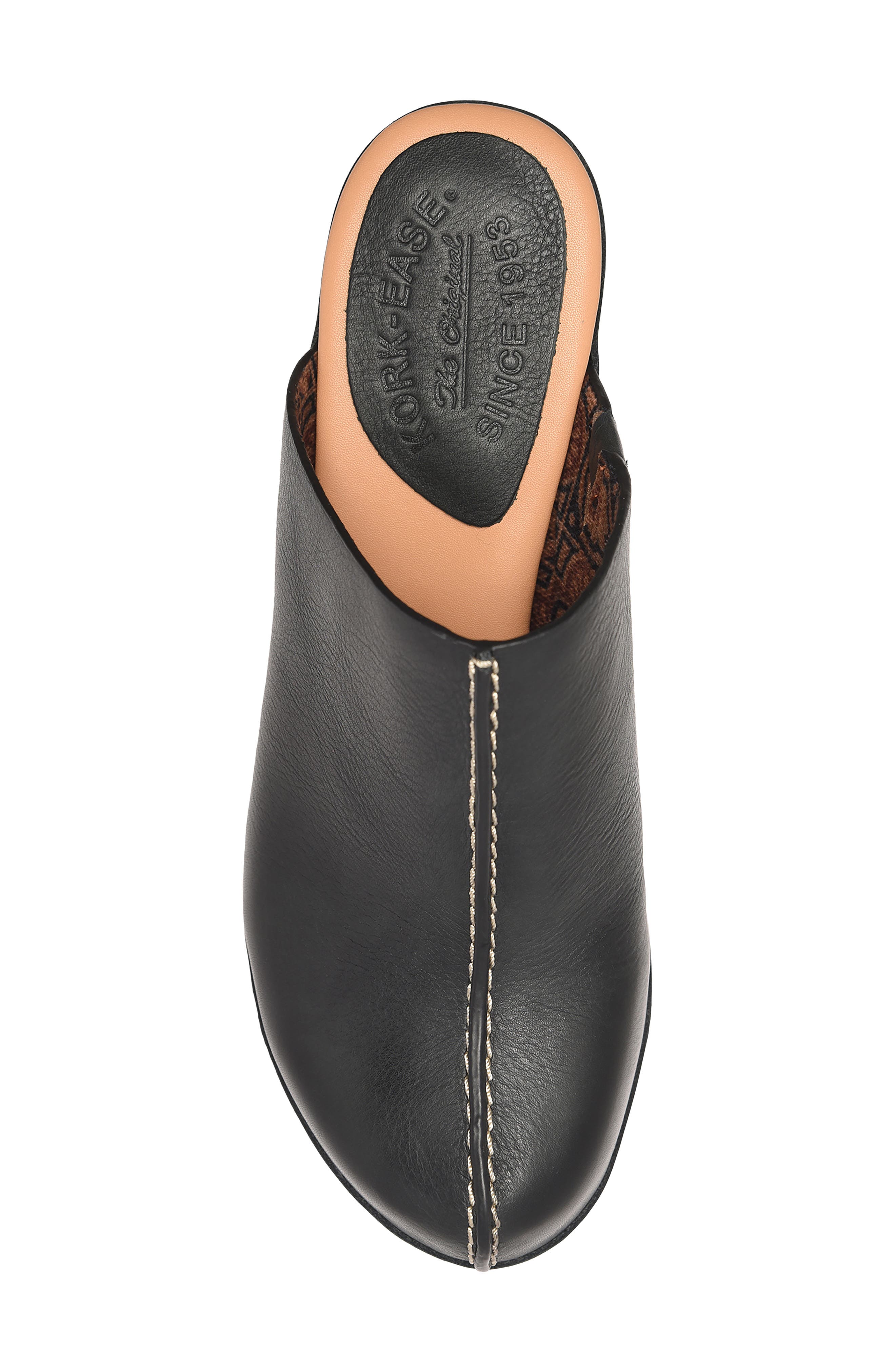 Gwendolyn Leather Clog, Alternate, color, BLACK LEATHER
