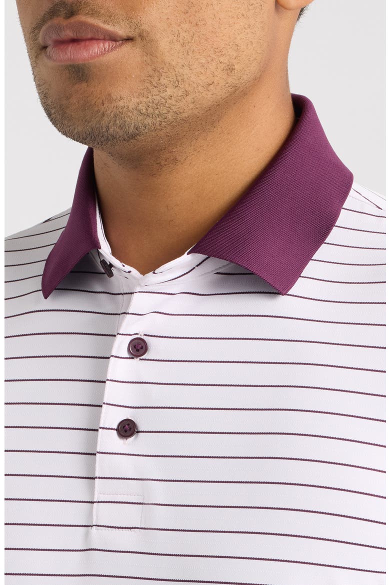 Herringbone Stripe Performance Polo, Alternate, color, BLUSH / DARK PLUM