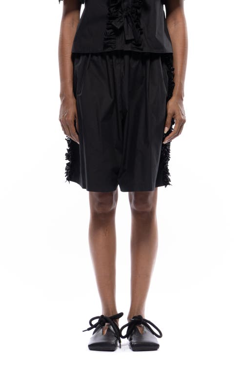 Toit Volant Adele Ruffle Shorts In Black