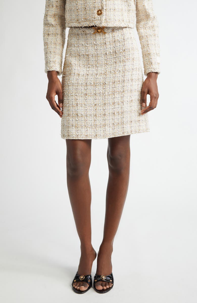 Fancy Metallic Tweed Miniskirt