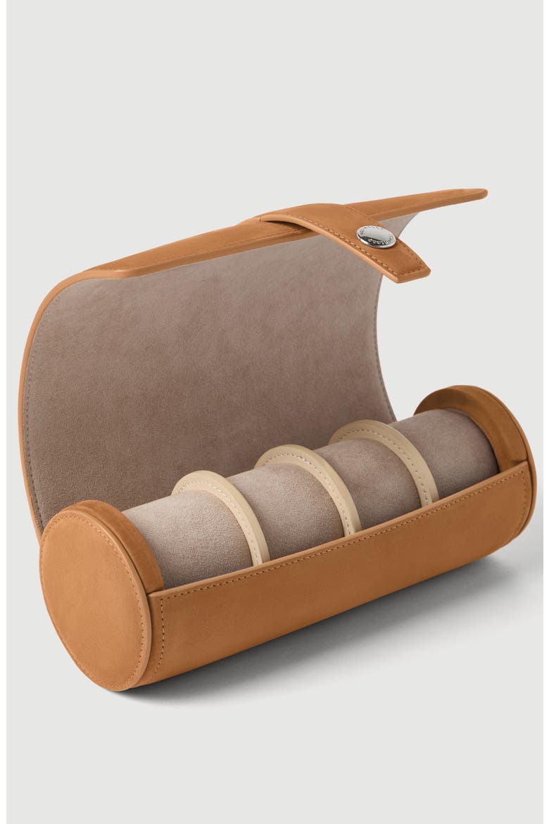 Nubuck watch box, Alternate, color, Cognac