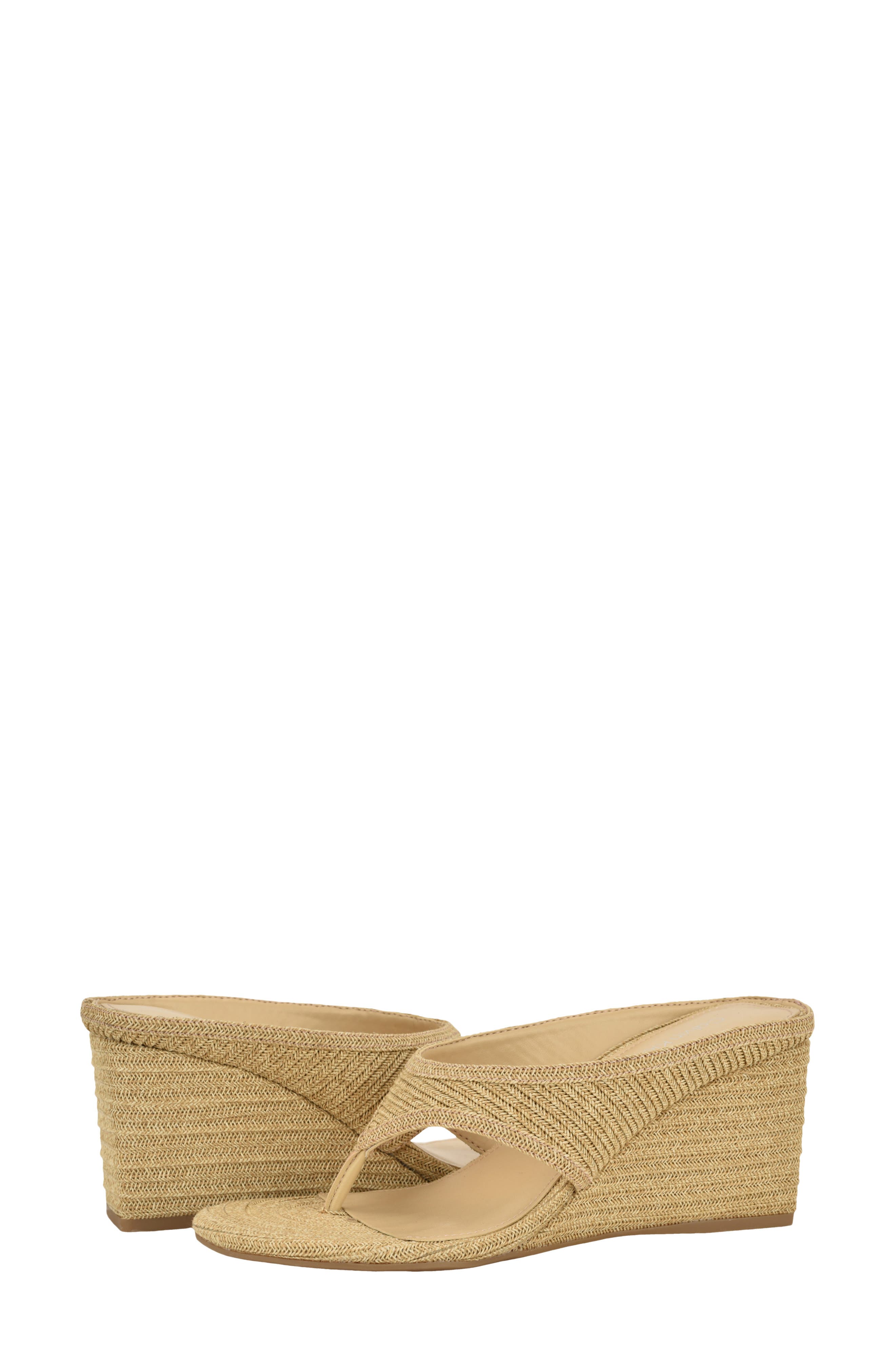 Calvin Klein Marcheli Wedge Sandal, Alternate, color, Raffia