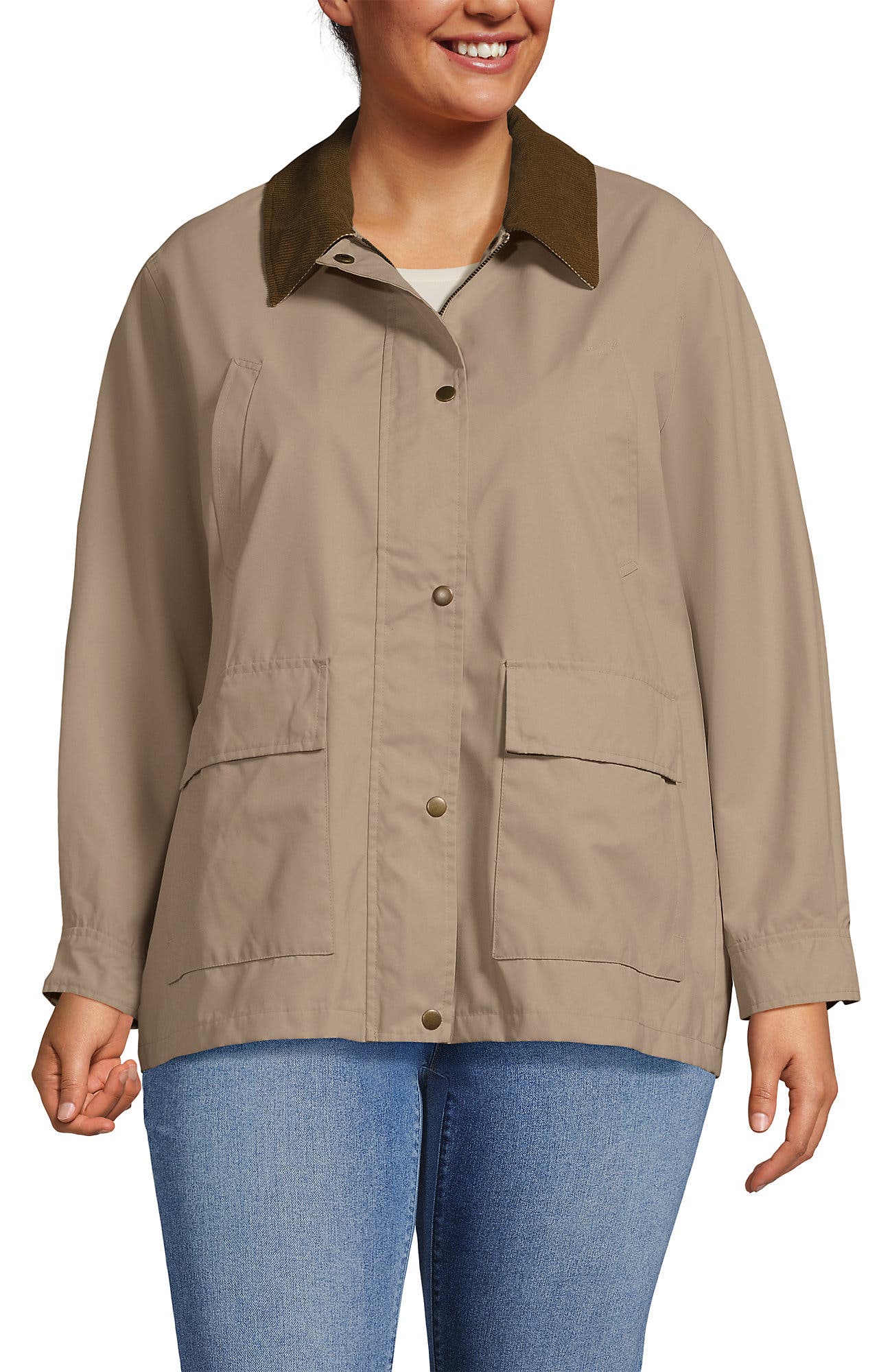 Plus Size Waxed Barn Jacket