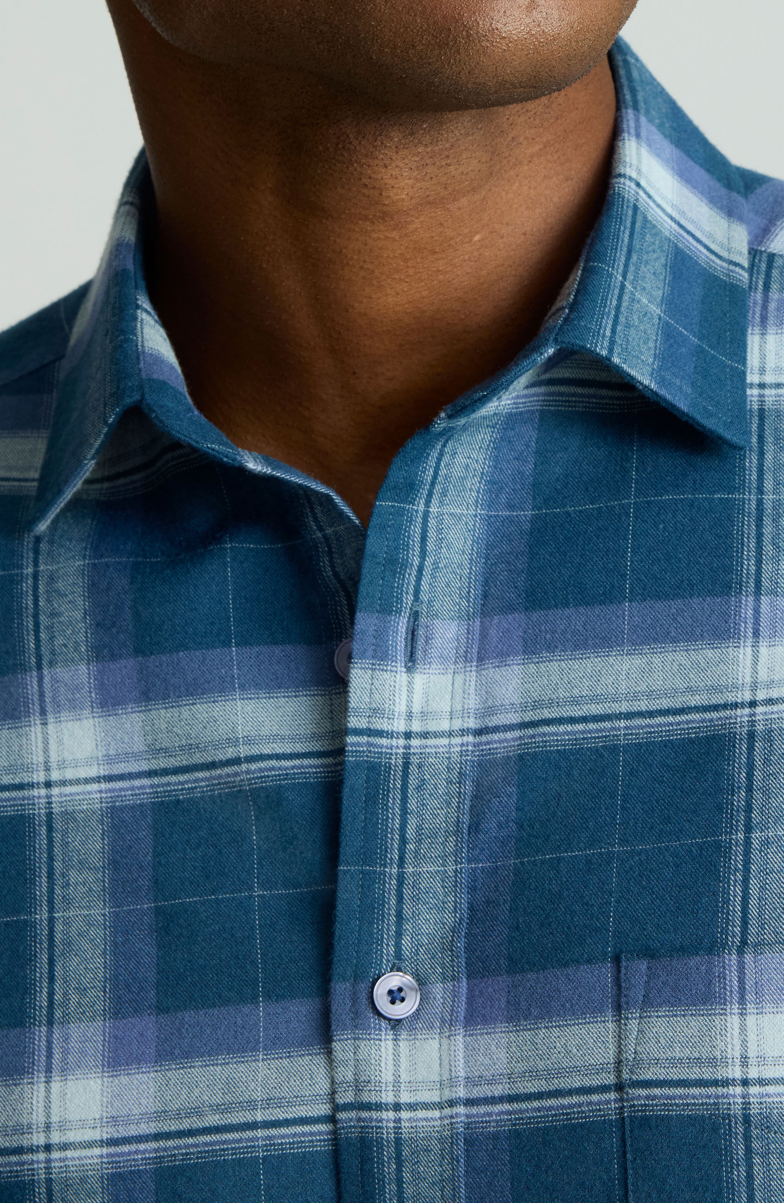 Barker Shadow Check Performance Flannel Button-Up Shirt - image 2