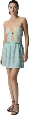 Missoni Zigzag Mesh Pareo Mini Skirt With Sequins