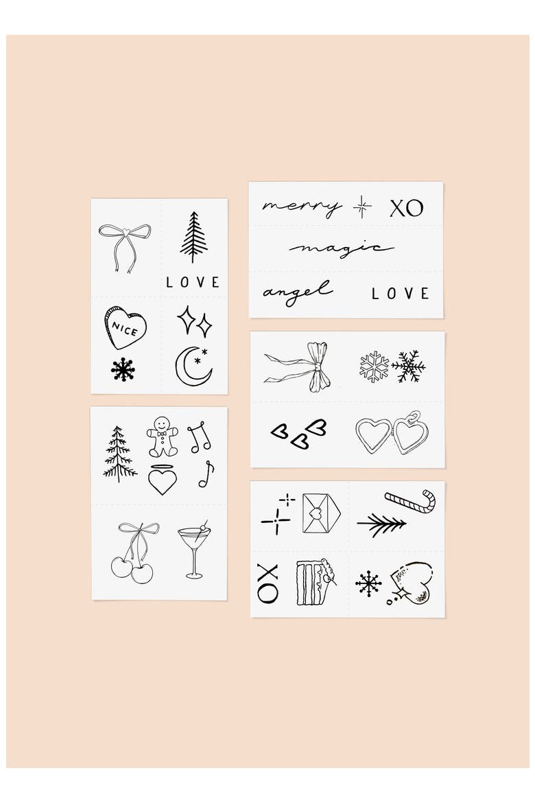 Temporary Tattoo Holiday Ornament Gift Set (Limited Edition), Alternate, color, BLACK
