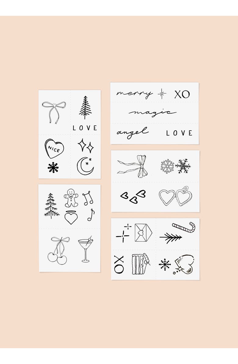 INKED by Dani Temporary Tattoo Holiday Ornament Gift Set, Alternate, color, Black