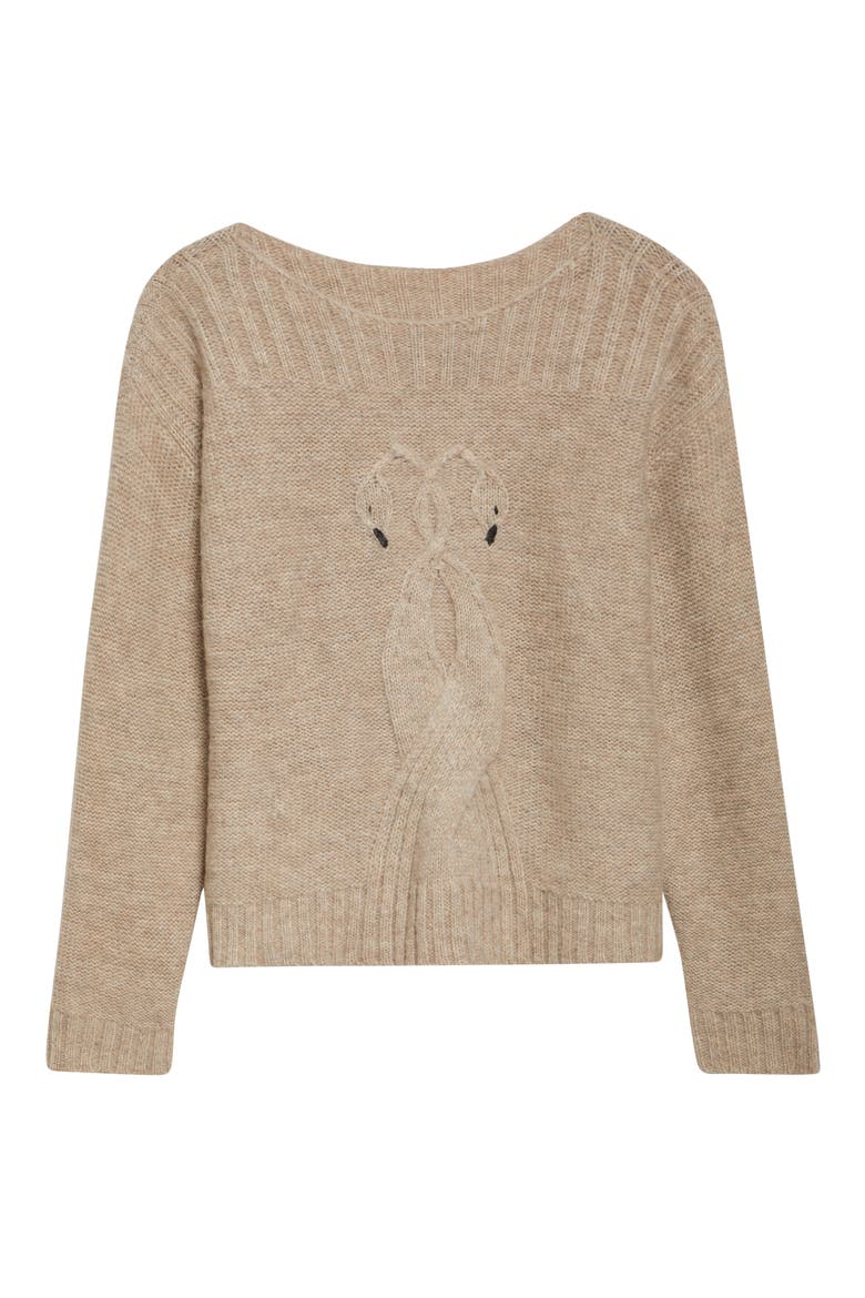 EMILY DAWN LONG Swan Cable Knit Sweater (Women) | Nordstrom