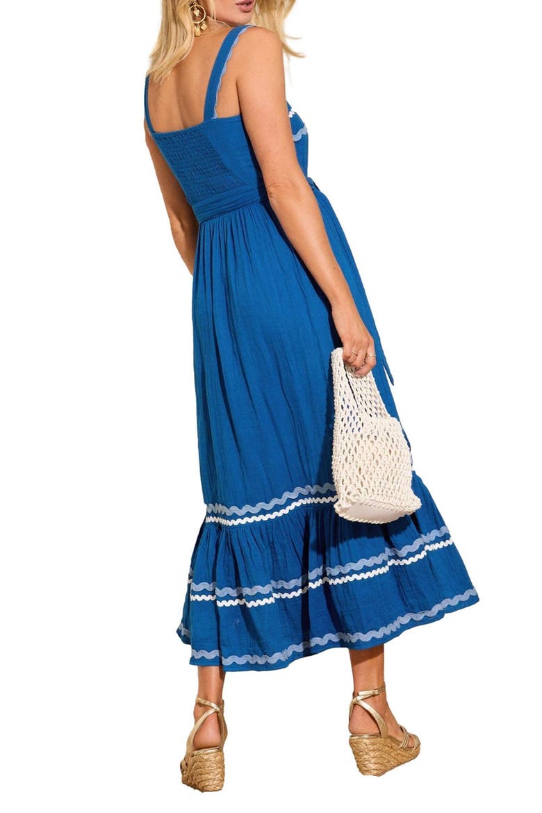 Rick Rack Trim Maxi Dress, Alternate, color, BLUE